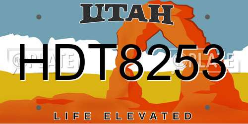 HDT8253 Utah License Plate