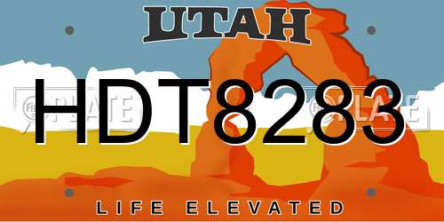 HDT8283 Utah License Plate