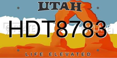 HDT8783 Utah License Plate