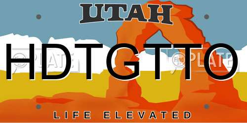 HDTGTTO Utah License Plate