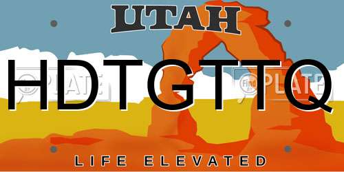 HDTGTTQ Utah License Plate