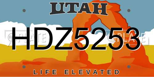 HDZ5253 Utah License Plate