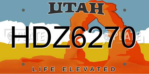 HDZ6270 Utah License Plate