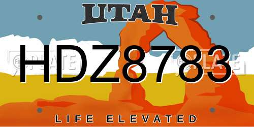 HDZ8783 Utah License Plate