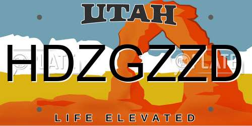 HDZGZZD Utah License Plate