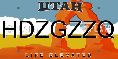 HDZGZZQ Utah License Plate