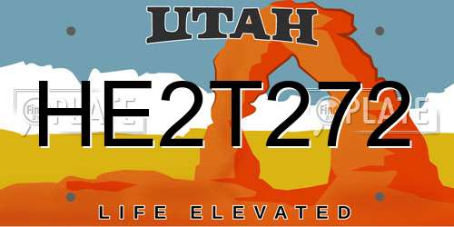HE2T272 Utah License Plate