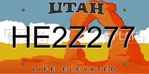 HE2Z277 Utah License Plate