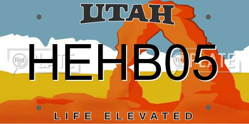 HEHB05 Utah License Plate