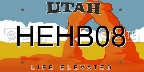 HEHB08 Utah License Plate