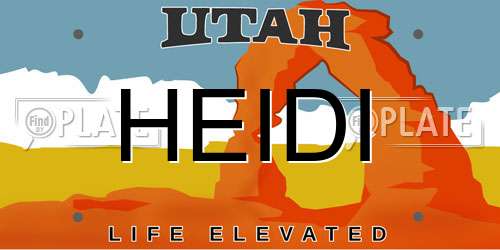HEIDI Utah License Plate