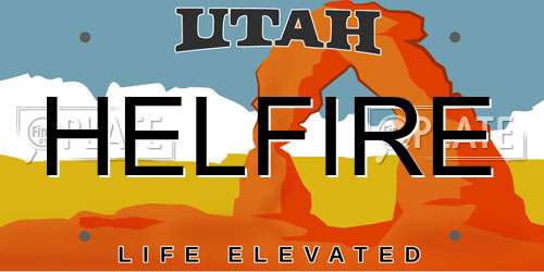 HELFIRE Utah License Plate