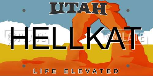 HELLKAT Utah License Plate