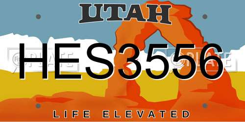 HES3556 Utah License Plate