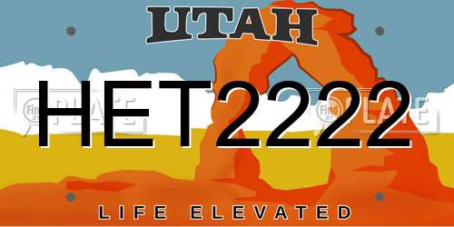 HET2222 Utah License Plate
