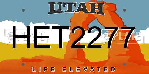 HET2277 Utah License Plate