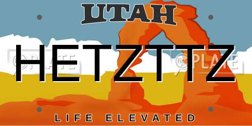 HETZTTZ Utah License Plate
