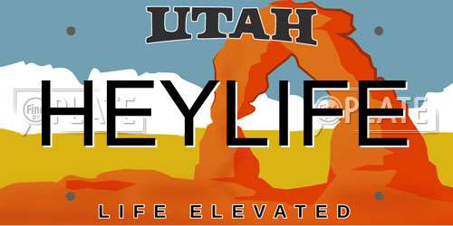 HEYLIFE Utah License Plate