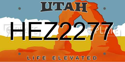HEZ2277 Utah License Plate
