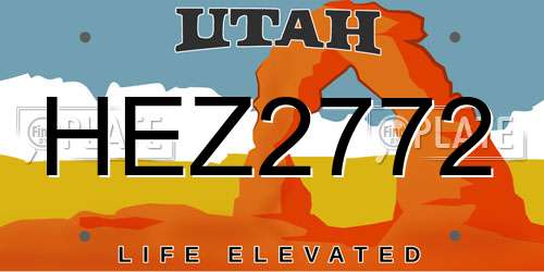 HEZ2772 Utah License Plate