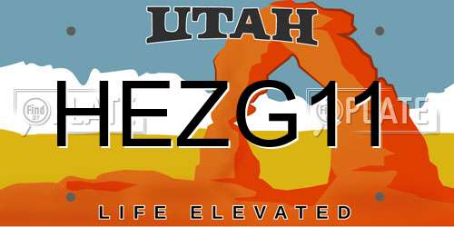 HEZG11 Utah License Plate