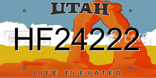 HF24222 Utah License Plate