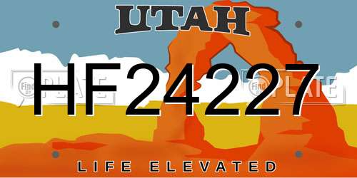 HF24227 Utah License Plate