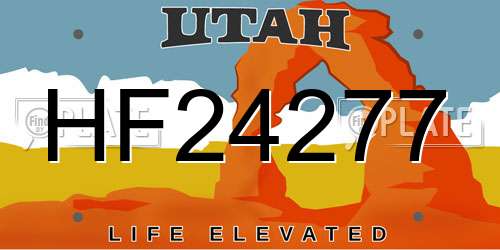 HF24277 Utah License Plate