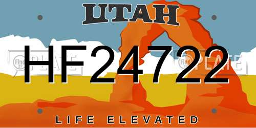 HF24722 Utah License Plate