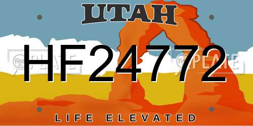 HF24772 Utah License Plate