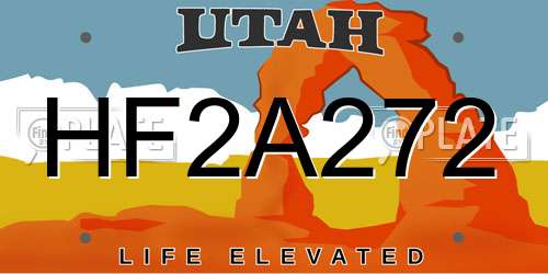 HF2A272 Utah License Plate
