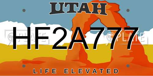 HF2A777 Utah License Plate