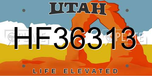 HF36313 Utah License Plate