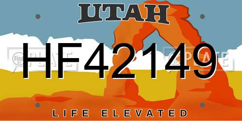 HF42149 Utah License Plate