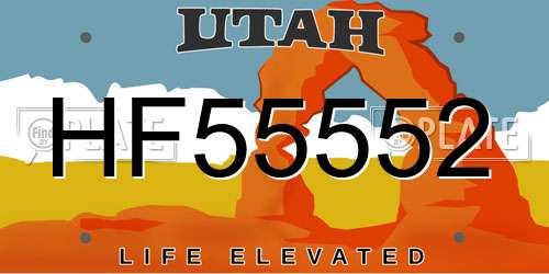 HF55552 Utah License Plate