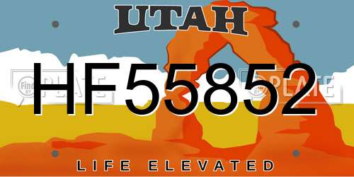 HF55852 Utah License Plate