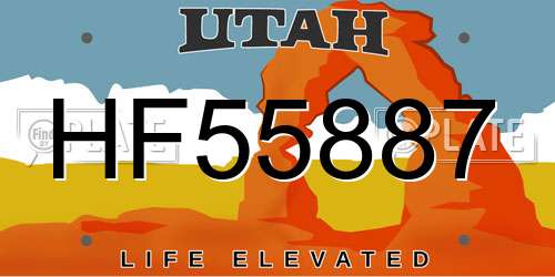 HF55887 Utah License Plate