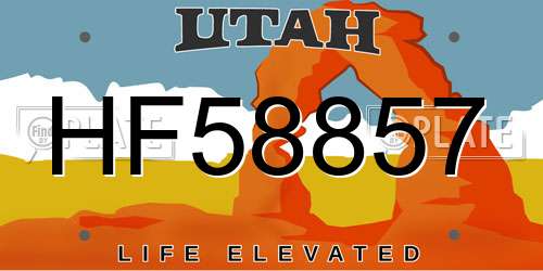 HF58857 Utah License Plate