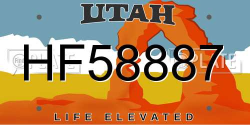 HF58887 Utah License Plate