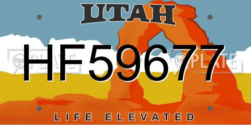 HF59677 Utah License Plate