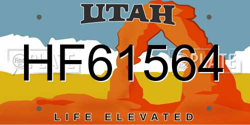 HF61564 Utah License Plate