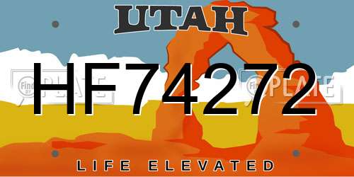 HF74272 Utah License Plate