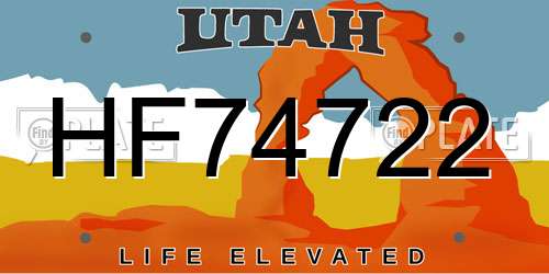 HF74722 Utah License Plate