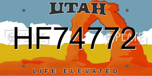HF74772 Utah License Plate