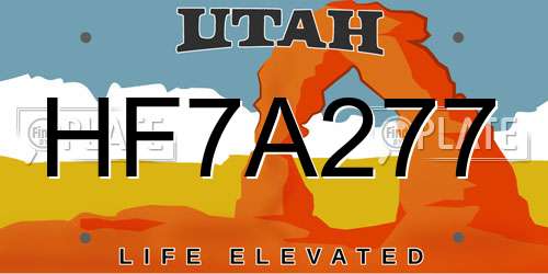 HF7A277 Utah License Plate