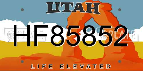 HF85852 Utah License Plate