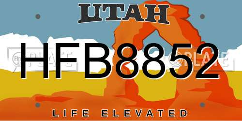 HFB8852 Utah License Plate