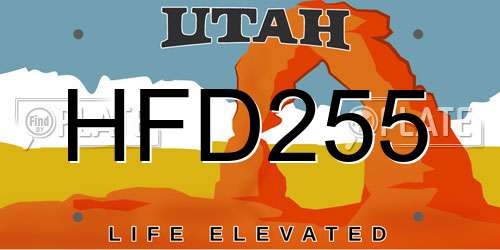 HFD255 Utah License Plate