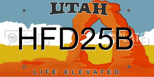 HFD25B Utah License Plate