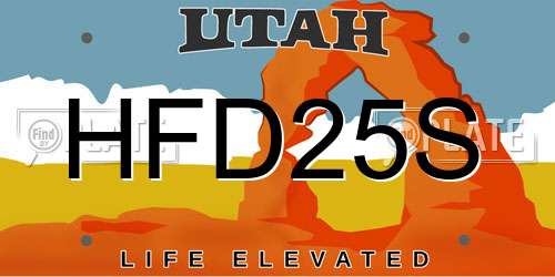 HFD25S Utah License Plate